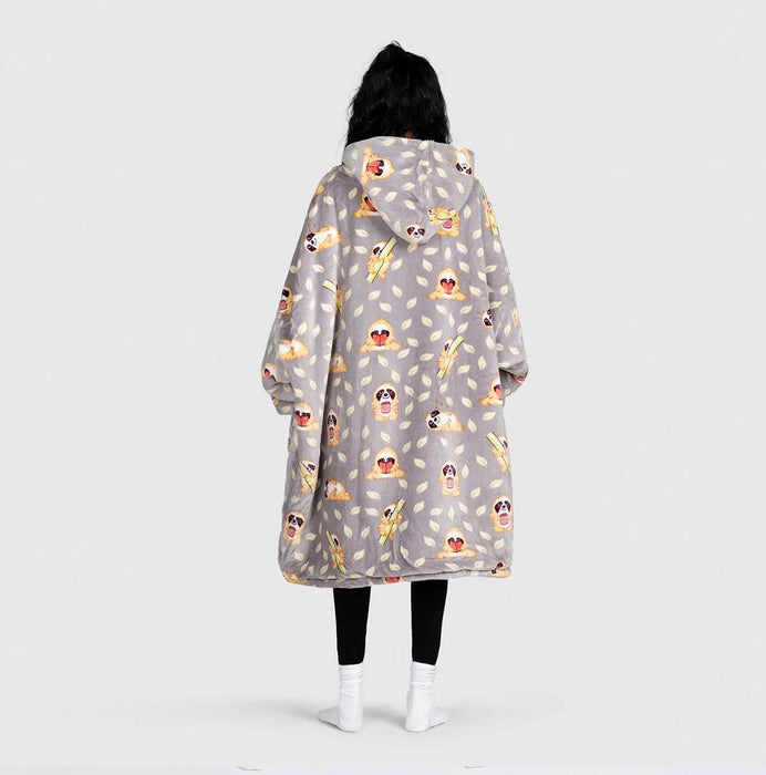 The Oodie Blanket Hoodie: Wearable Blanket - Sloth Pattern - Adult