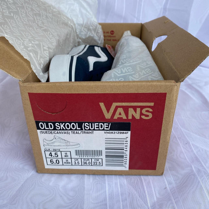 Vans 'Old Skool' Suede - Blue & White Trainers UK 7.5