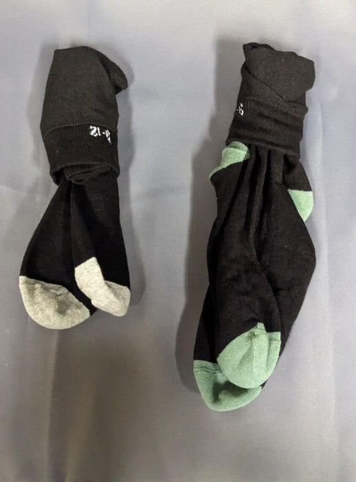 2 Pack of Socks UK 9-12 Black and Green/ Black and Grey