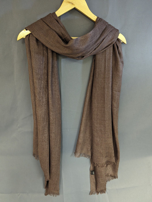 1pc Windproof And Warm Men's Scarf with Rough Hem - Brown