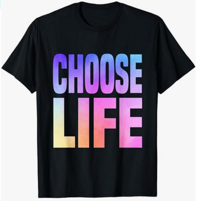 Choose Life Multi Coloured T-Shirt - Womens Medium