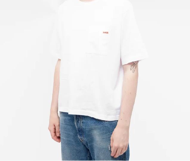 Acne Studios Edie Pocket Pink Label White T-Shirt Small Mens