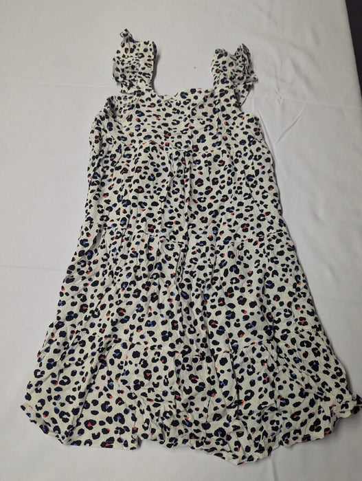 M&S White Animal Print Kids Dress 5-6 Years