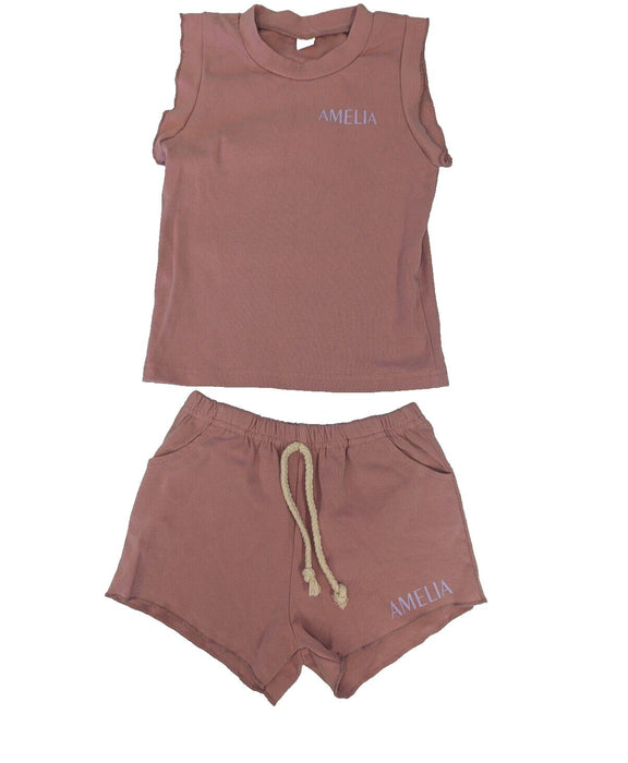 Amelia Girls Top & Shorts Set Nude Pink Size - 110