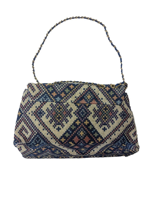 Womans Blue Geometric Pattern Bag