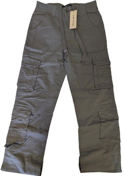 Luxe To Kill Vintage Wide Leg Charcoal Cargo Pants - UK6