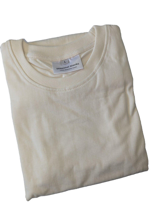 Seasonal Blanks Large Mens Cream T shirt (Baggy)