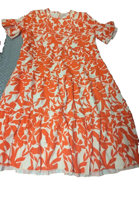 Shein Emery Rose Orange White Floral Dress Large