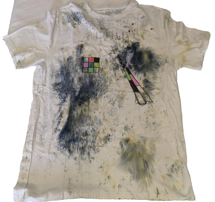 Custom Paint Splatter T Shirt White Size Large