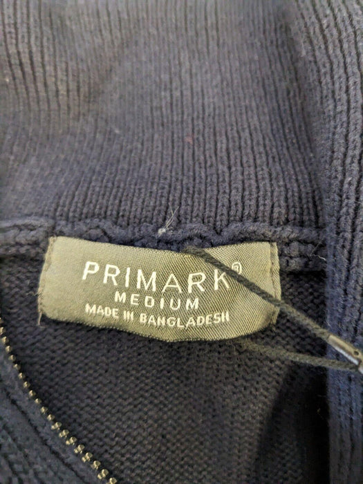 Primark Half Zip Jumper Navy Size Medium