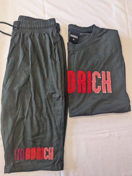 Hoodrich green shirt and shorts mens medium