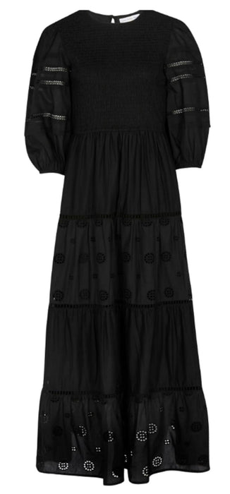 Never Fully Dressed Black Broderie Smock Dress - UK24