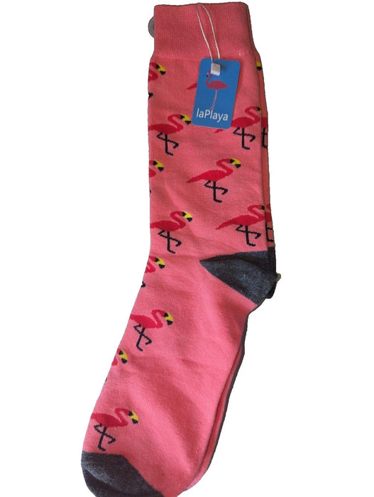 la playa pink flamingo socks