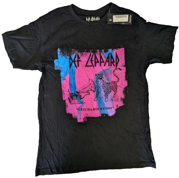 BooHoo Def Leppard T-Shirt - Black - Small