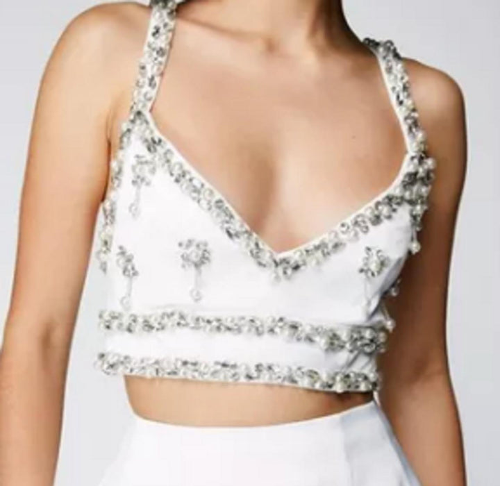 Nastygal Premium Embellished Bralette - Ivory - UK6