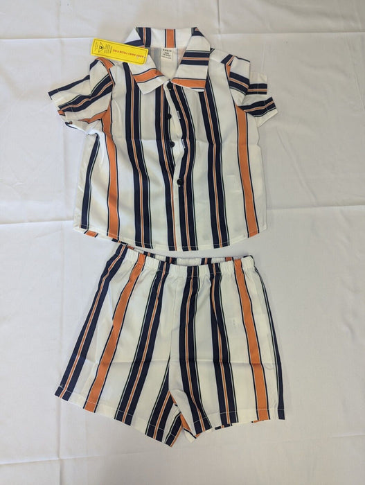 Shein Kids Multicoloured Stripe Shirt & Shorts Set 18-24 Months