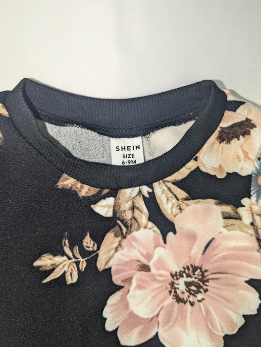 Shein Kids Black Floral Jumper 6-9 Months