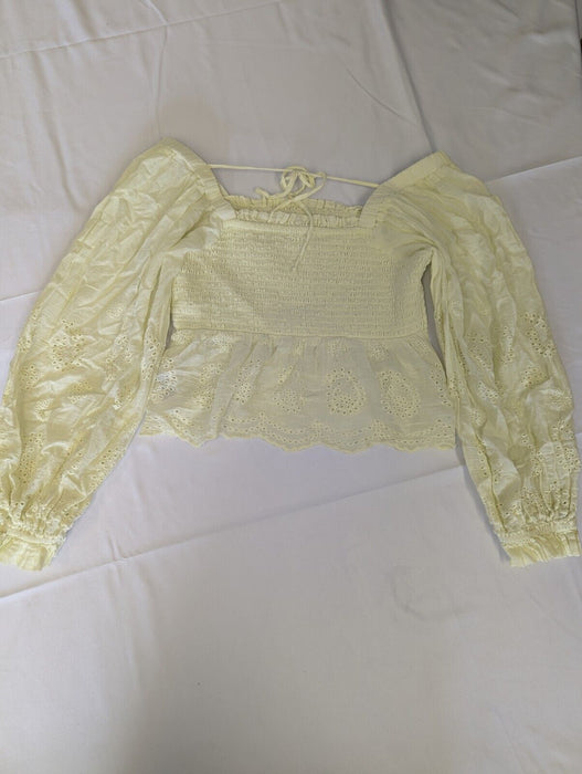 american eagle bright yellow crop top small