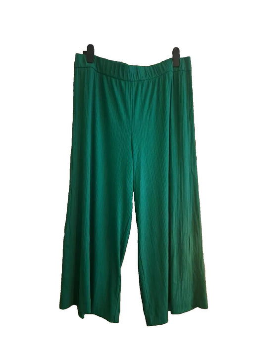 Monki Large bright green wide leg trousers