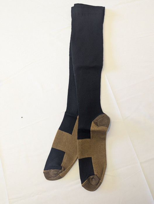 Black/Brown Compression Socks L/XL