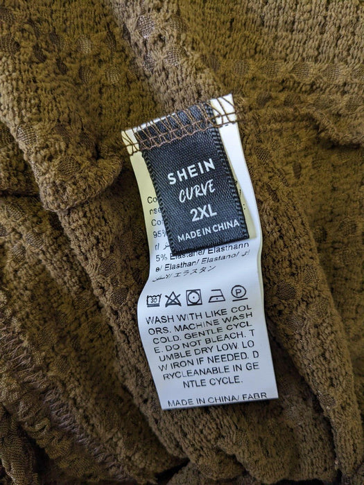 Shein Long Open Cardigan Brown Size XL