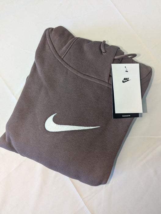 Nike Womans Plum Hoodie White Logo Small