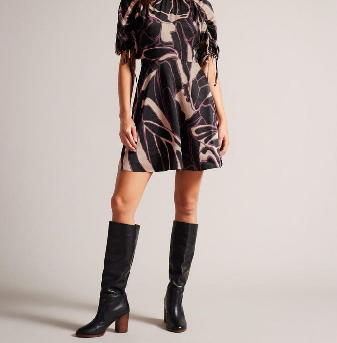 Ted Baker Gilliaa Abstract Print Mini Dress Black Size 3