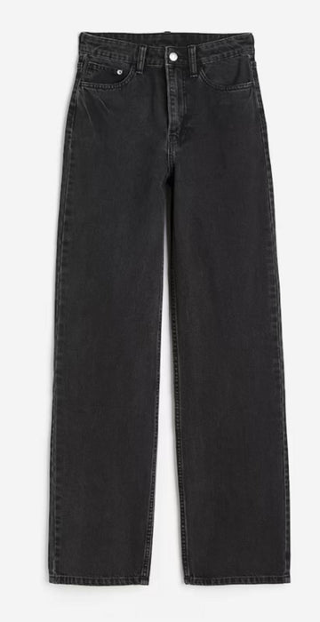 H&M Wide Ultra High Jeans - Black - UK14