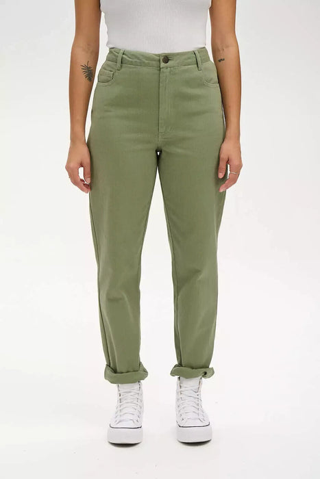 lucy and yak dana jeans organic twill sage 28l