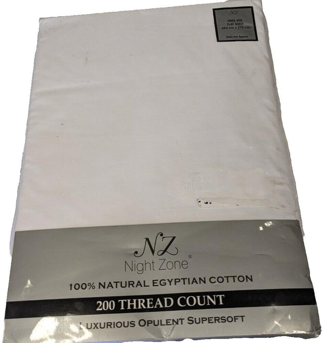 Nightzone 100% Natural Egyptian Cottton King Size Flat Sheet