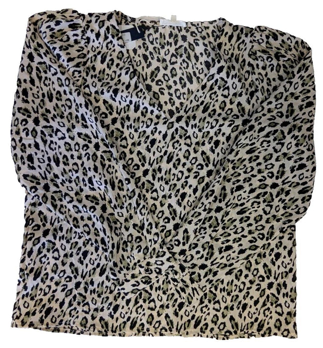 Moon Mood Animal Print Blouse - Size Medium