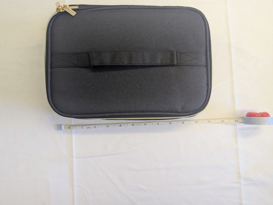 Black Travel Bag Make Up Gold Zips