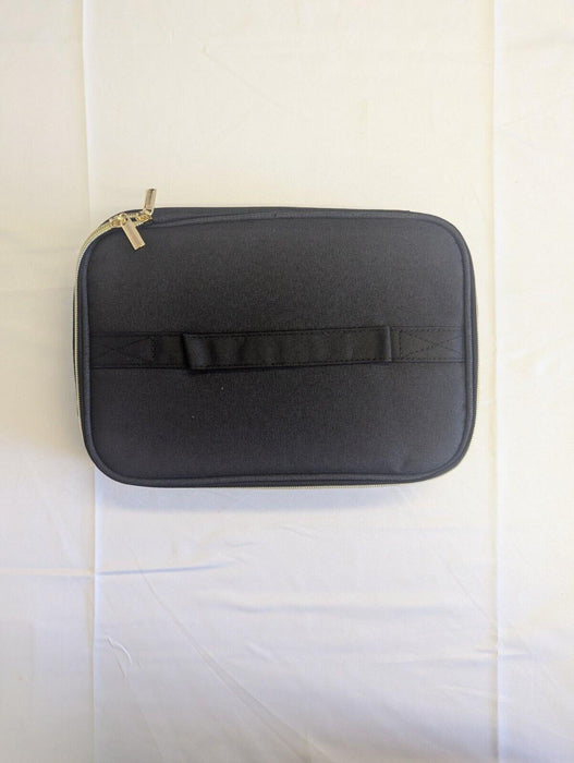 Black Travel Bag Make Up Gold Zips