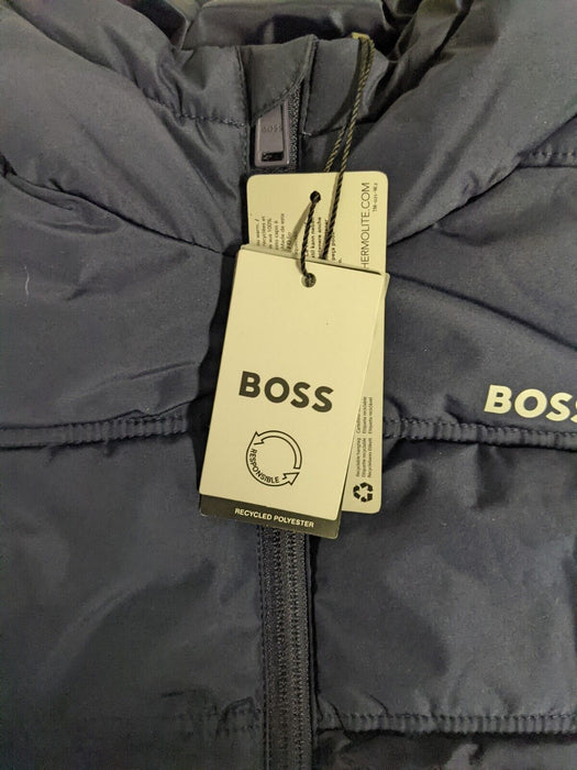 Designer Hugo Boss Boys Feather and Down Navy Blue Coat age 5 years