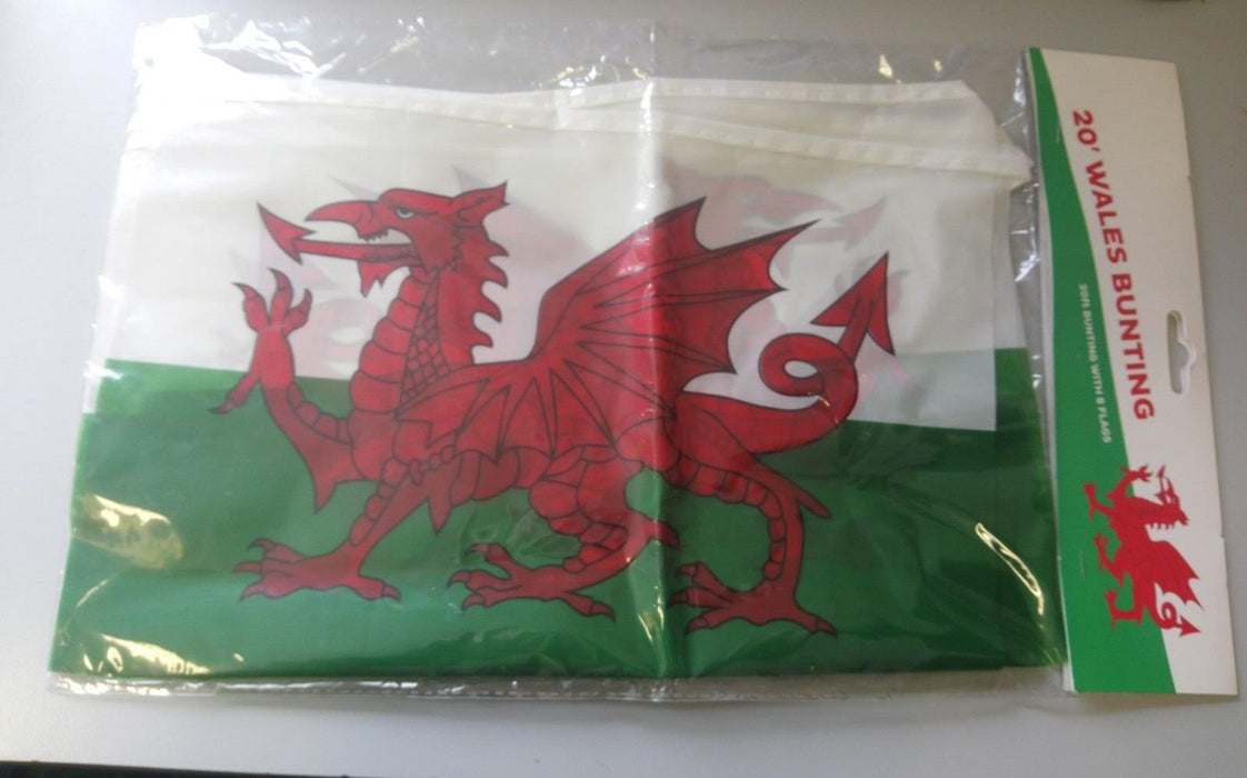 20 Foot Wales Plastic Bunting With 8 Flags 12x8