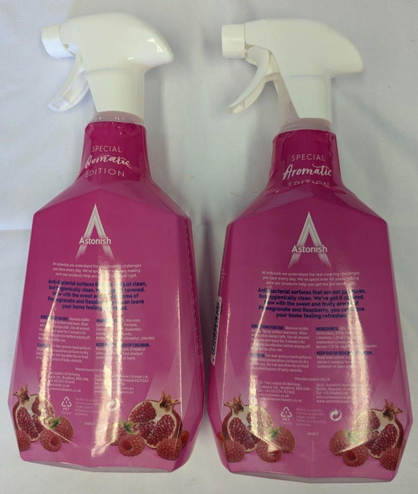 2 X Astonish Anti-Bacterial Surface Cleanser Pomegranate & Raspberry 750ml