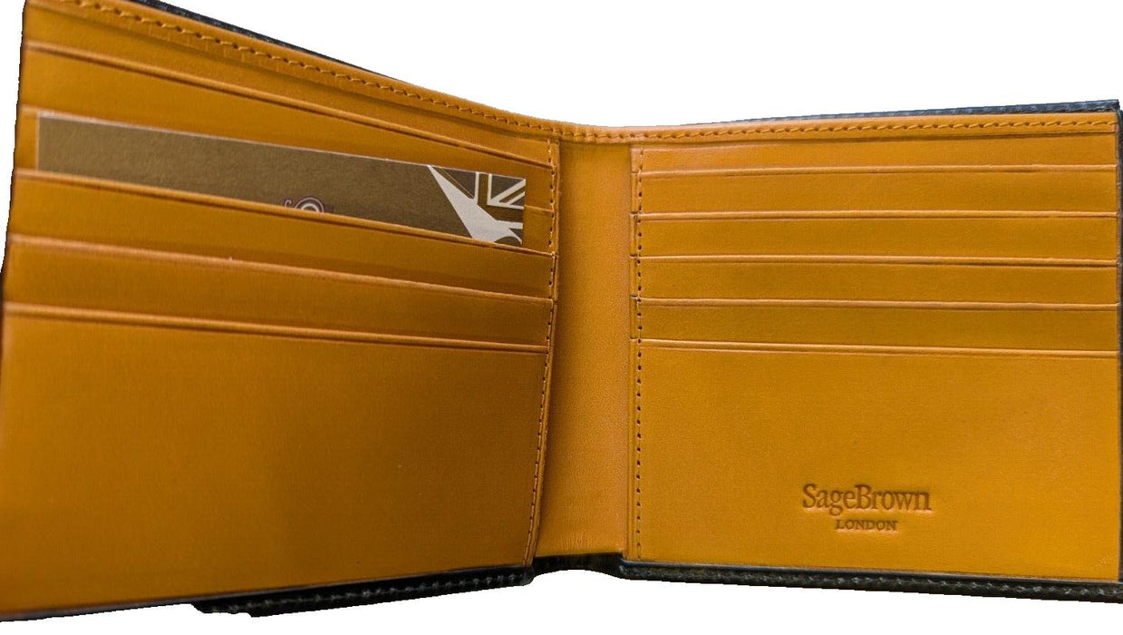 Sage Brown Genuine Leather Wallet - With Initials SMJC