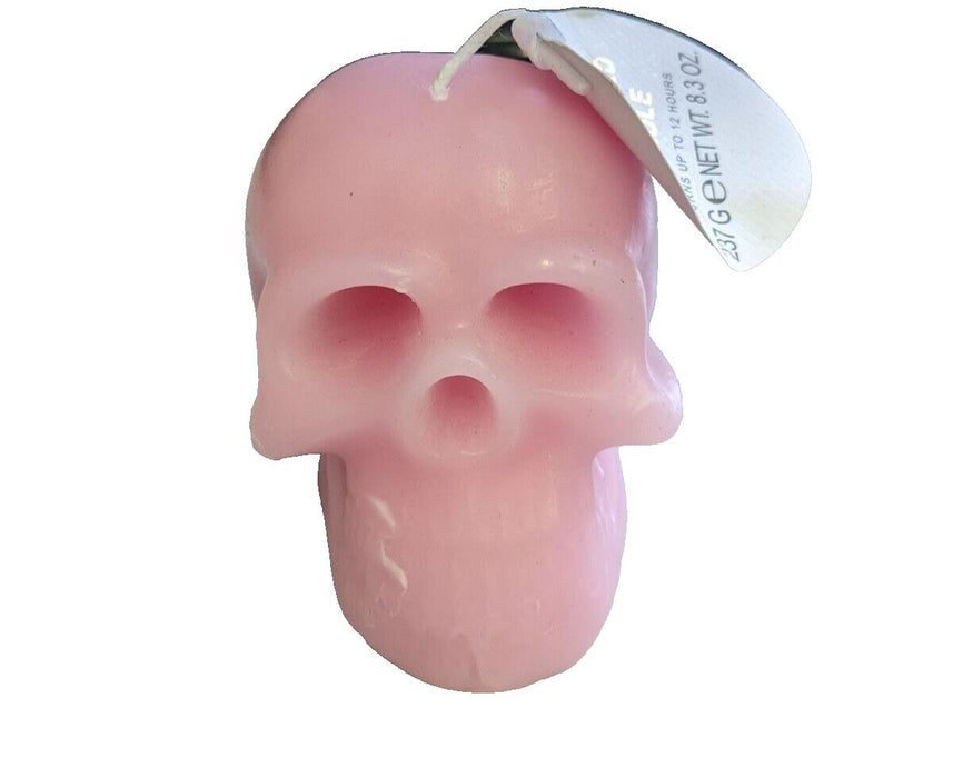 Unscented Skull Candle Pink