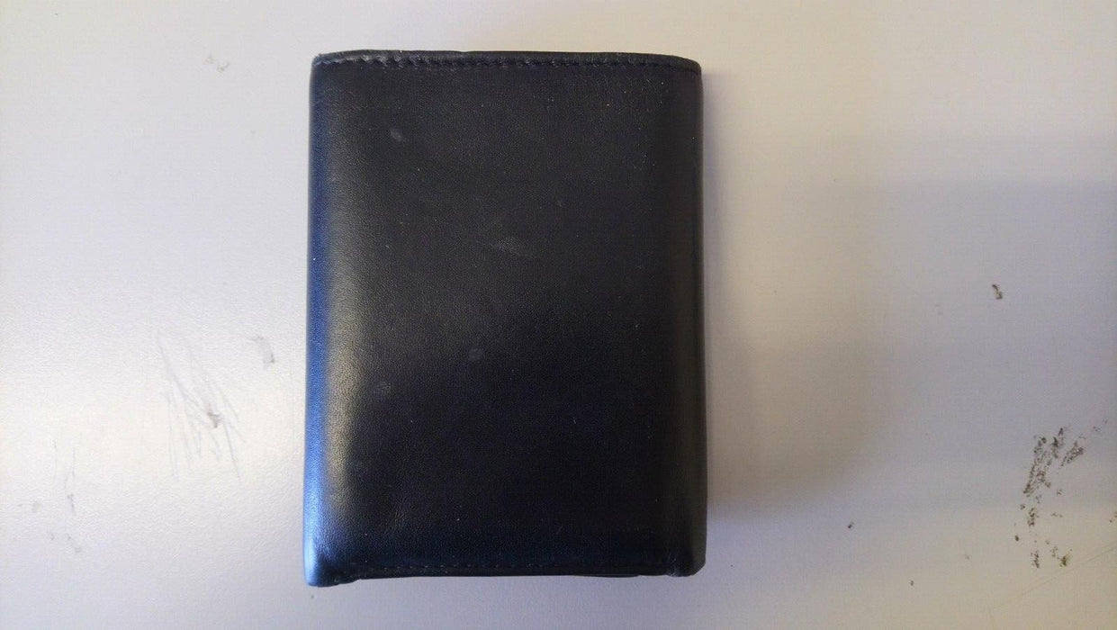 Black Leather Tri-Fold Men's Wallet