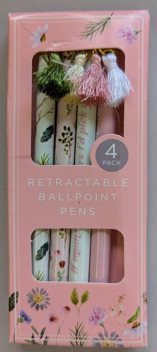 Pack of 4 Retractable Mothers Day Pens - Black Ink