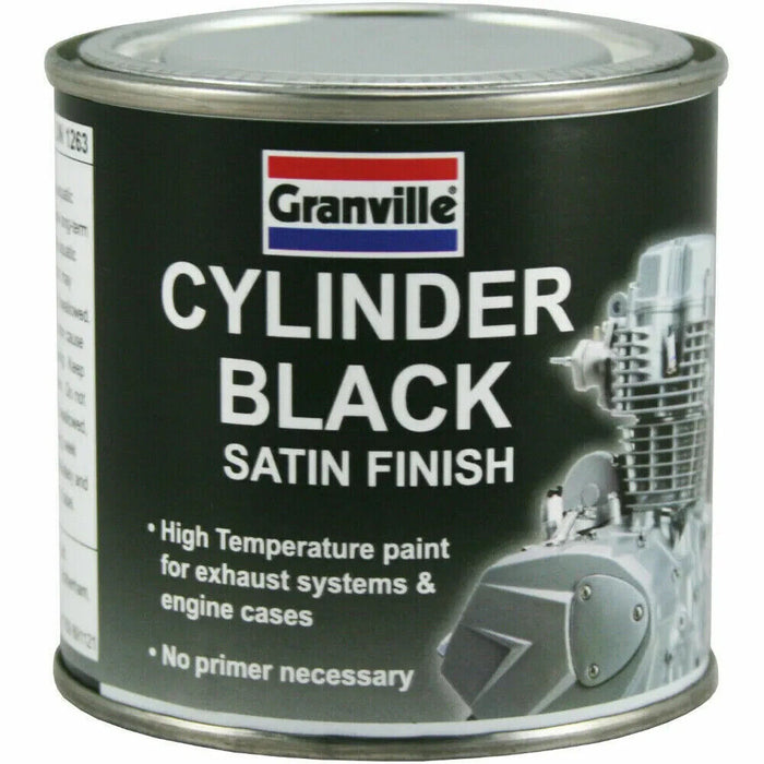 Granville Cylinder Black Satin Engine Paint High Temp Heat Exhaust Enamel 100ml