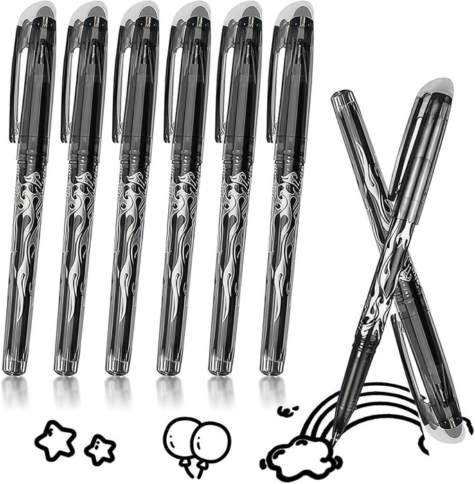 Eraseable Pens Black Pack of 8