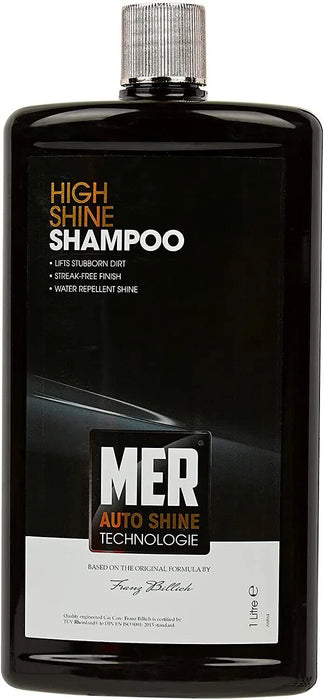 MER HIGH SHINE CAR SHAMPOO 1 LITRE GLOSSY STREAK FREE FINISH. WATER REPELLENT