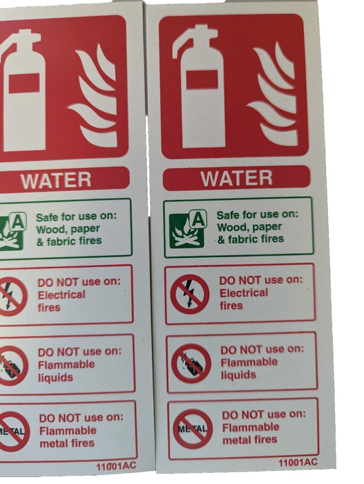 water fire extinguisher sign x2