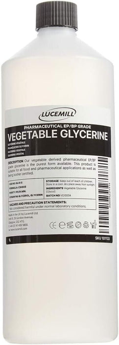 1 Litre Vegetable Glycerine (VG) 99.5% High Purity BP/EP Pharmaceutical Grade