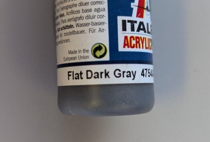 ITALERI 3 Pack Acrylic paints 4754AP,4752AP,4677AP Flat dark Gray,Gunship Gray,M