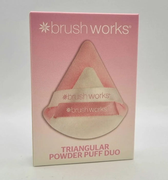 Brushworks Triangular Powder Puff Duo, Tool For Flawless Makeup