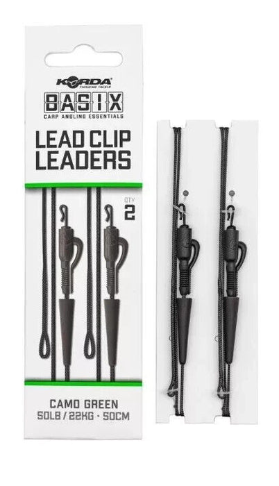 2 Pack Korda Basix Lead Clip Leaders - 2 Per Pack