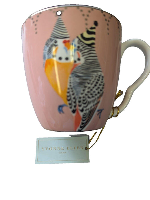 Yvonne Ellen London Pink Mug Parrots