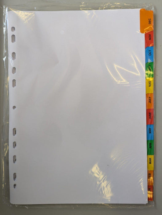 Office Depot Multi-Coloured Jan-Dec Index Dividers